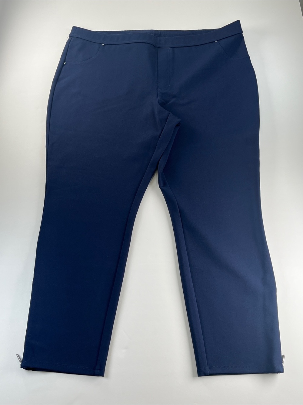 Susan Graver Navy Classic Straight Stretch Pants Sz XLP